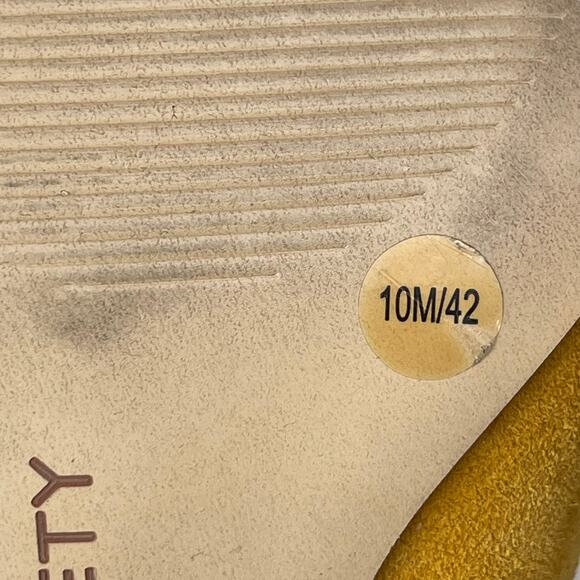 Sole Society Mustard Suede Leather Pointed Toe Block Heel Slip On Pumps Shoes 10 - Picture 6 of 6